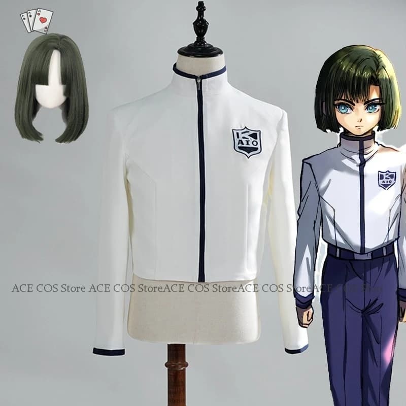 Toya Akira Cosplay Costume wig Classic Anime Manga Hikaru no Go Cosplay Halloween Unisex Uniforms White Top Go player Outfits