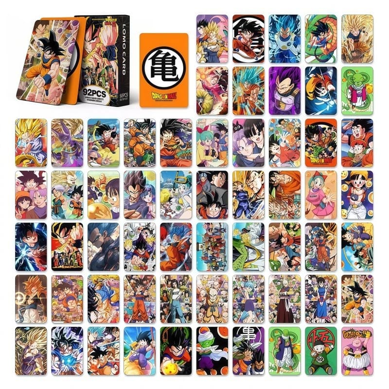 92 Carte Collezionabili Dragon Ball, Merchandise Anime Cartoon, Super Saiyan Goku Trunks Bulma Kame Sennin Vegeta, Carte Personalizzate da Collezione
