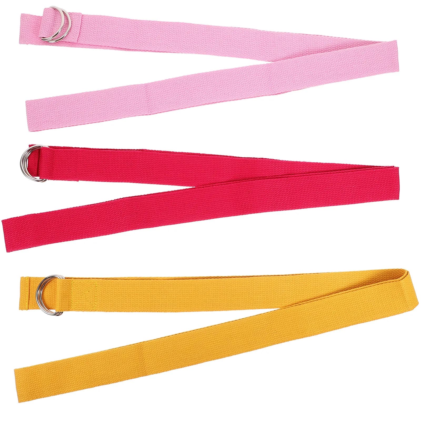 Set of 3 Multipurpose Yoga Straps, Lightweight Elastic Waist and Carpet Transport, Stretching and Training