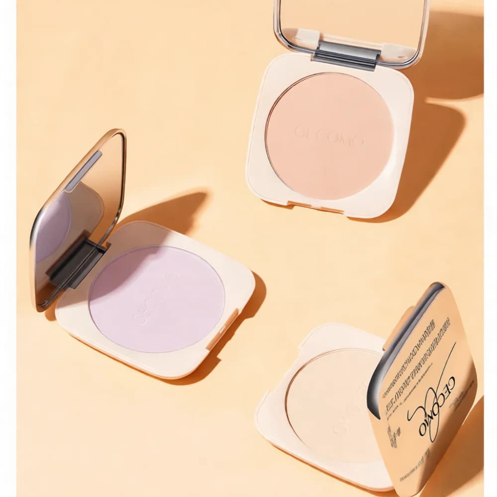 GECOMO Setting Pressed Powder Matte Face Foundation Long Lasting Oil Control Concealer Natural Finish Smooth Skin Beauty Palette