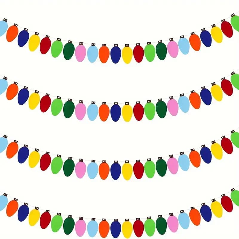 25 pezzi di striscioni in feltro per piccole lampadine colorate natalizie, per feste di Natale, decorazioni per la casa, centro commerciale, banner in feltro per lampadine