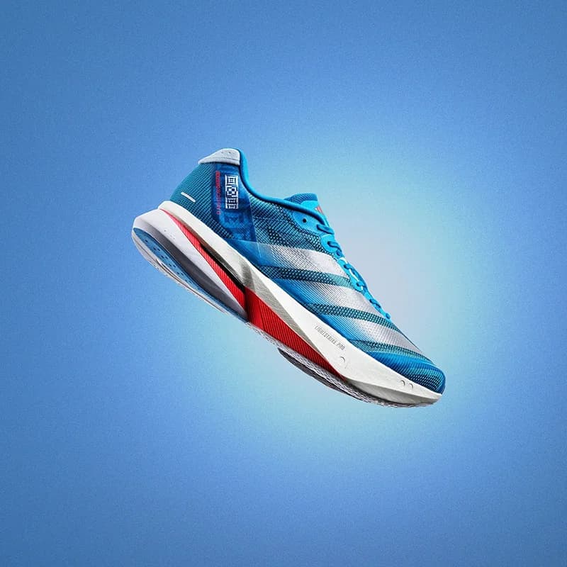 Adidas JR4868 Scarpe da corsa professionali da uomo con piastra in fibra di vetro Lightstrike Pro Solar Blue Marathon Trainers