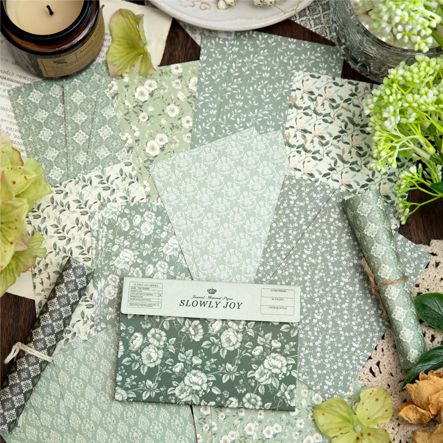 40 pcs Gauze Background Decor Scrapbook Vintage Materials Paper Combo Kit DIY Junk Journal Collage Photo Album Retro Stationery