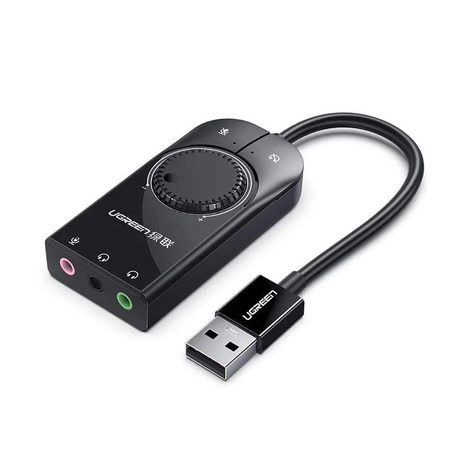 UGREEN Scheda audio USB Scheda audio esterna con controllo del volume Adattatore audio da USB a jack da 3,5 mm per Windows