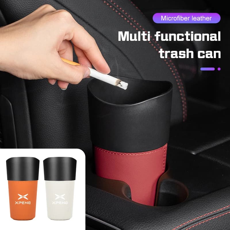 Car Multi Functional Water Cup Trash Can Storage Box For Xpeng G6 P7 P7i G9 P5 G3 G3i X9 X2 N5 F30 H93 Series Car Garbage Bin