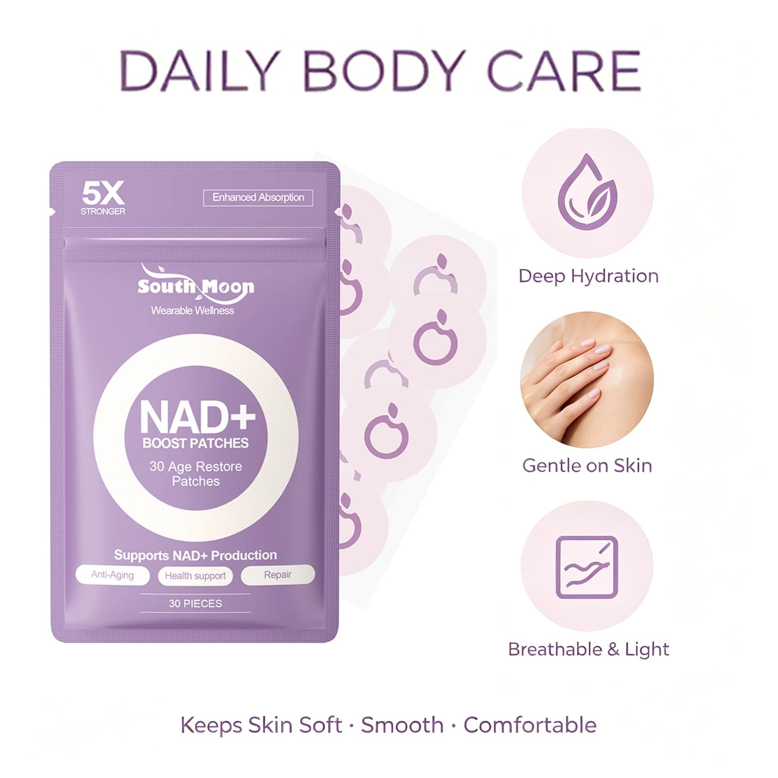 60/120 Pieces Body Care Hinges, Skin Hydrating Patch, Daily Nutrient Wall decals for a Soft and Healthy Skin, Body Wellness Tricks