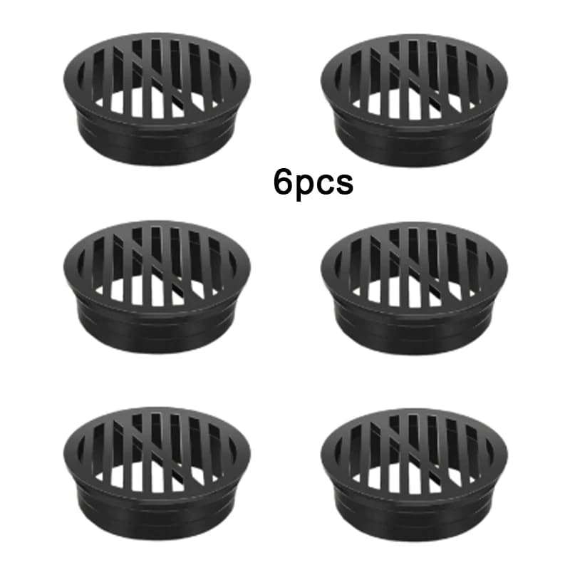 Set di 6 Griglie di Scarico Rotonde Piatte per Tubi e Raccordi, Copertura per Drenaggio Esterno in Plastica per Fognature e Prati