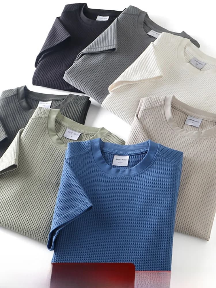 Summer Men's Comfortable Skin-Friendly Breathable Versatile Short Sleeve T-Shirt Casual Fashion Standard Fit Polyester Fiber