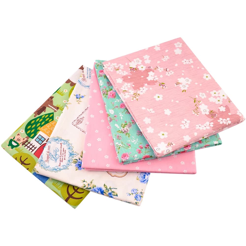 Printed cotton fabric for sewing summer dresses, quilts, sheets, rose designs for home textiles, decorations, half meter fabrics