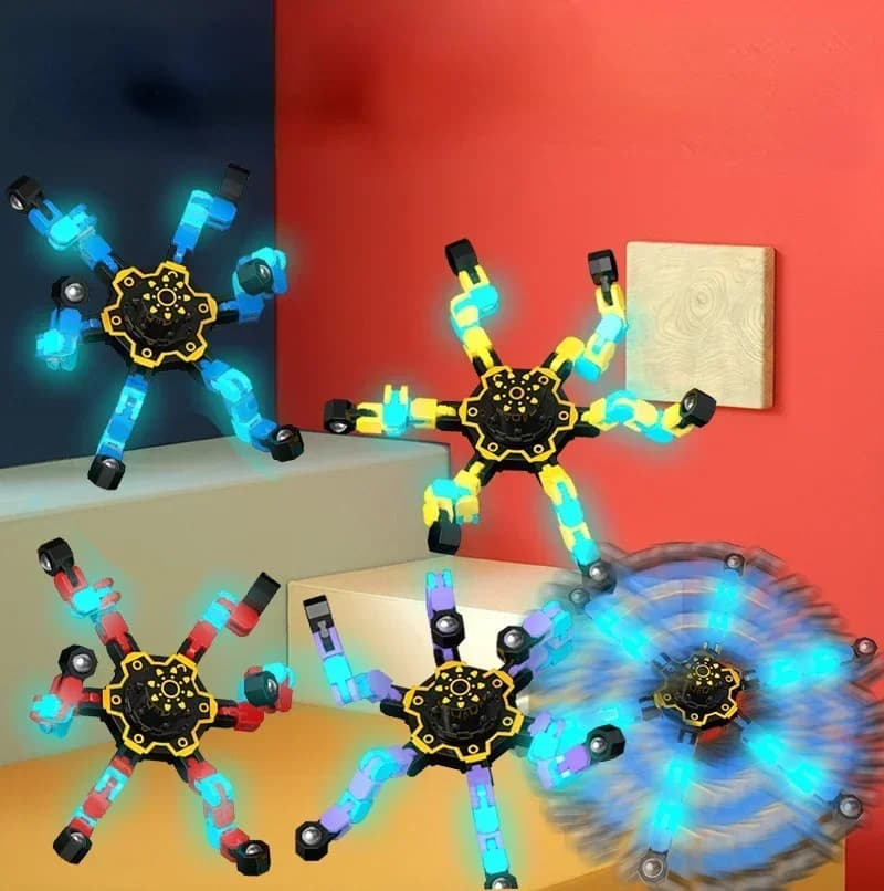 1 pz giocattolo da dito deformazione luminosa Fidget Spinner ruota sollievo dallo stress festa di compleanno eventi bomboniere materiale scolastico per bambini