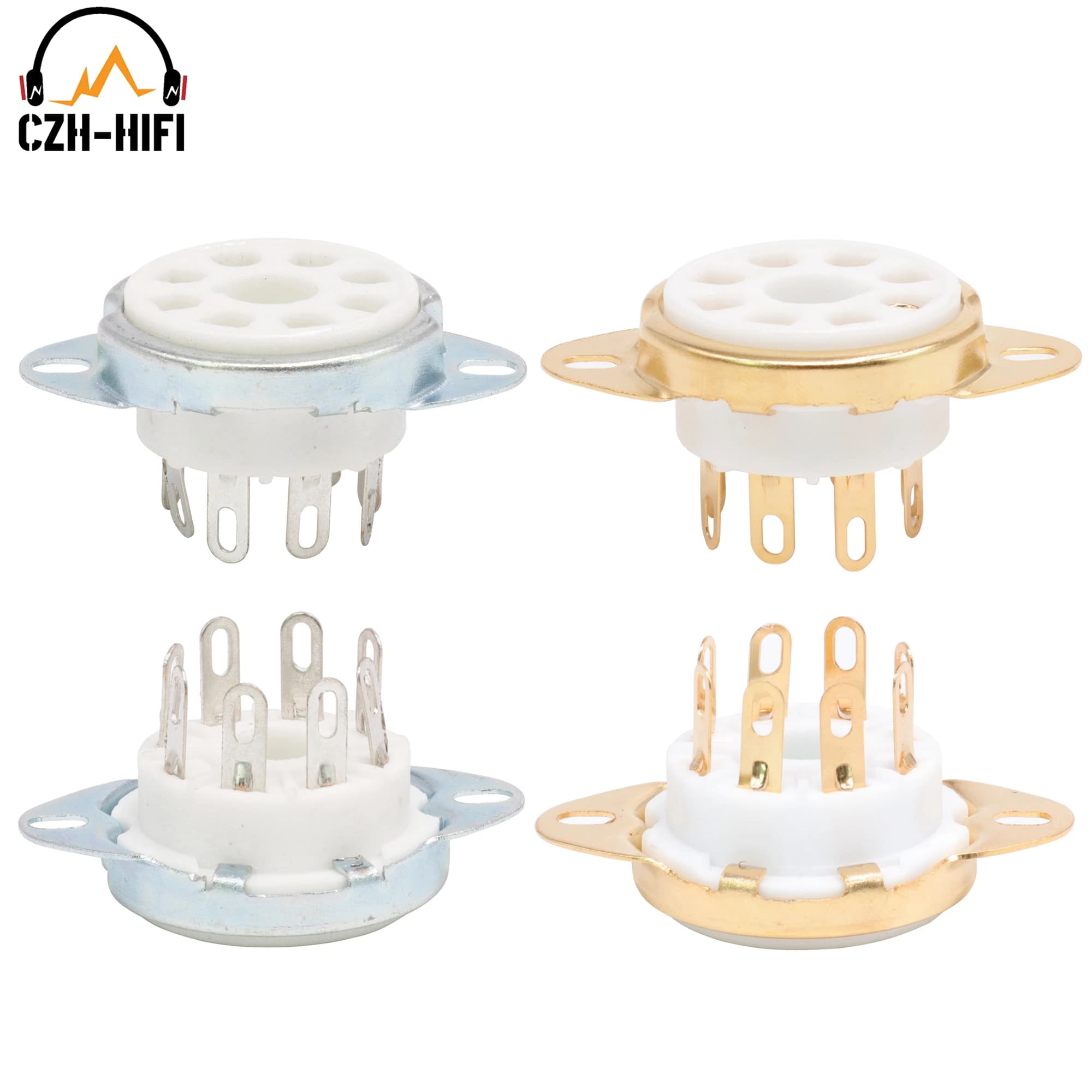 8pin Tube Socket K8A Octal Ceramic Valve Base for EL34 6550 KT88 274B 5AR 6L6 6V6 Vintage Audio Amplifier DIY Tin Plated