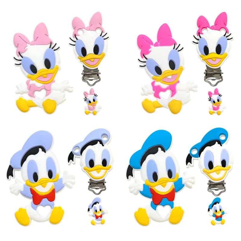 1/3/10pcs Silicone Daisy Donald Baby Ciuccio Pinze Food Grade Silicone Tettarelle Da Biberon Titolare BPA Libero Del Bambino Dentizione Perline Per Il FAI DA TE