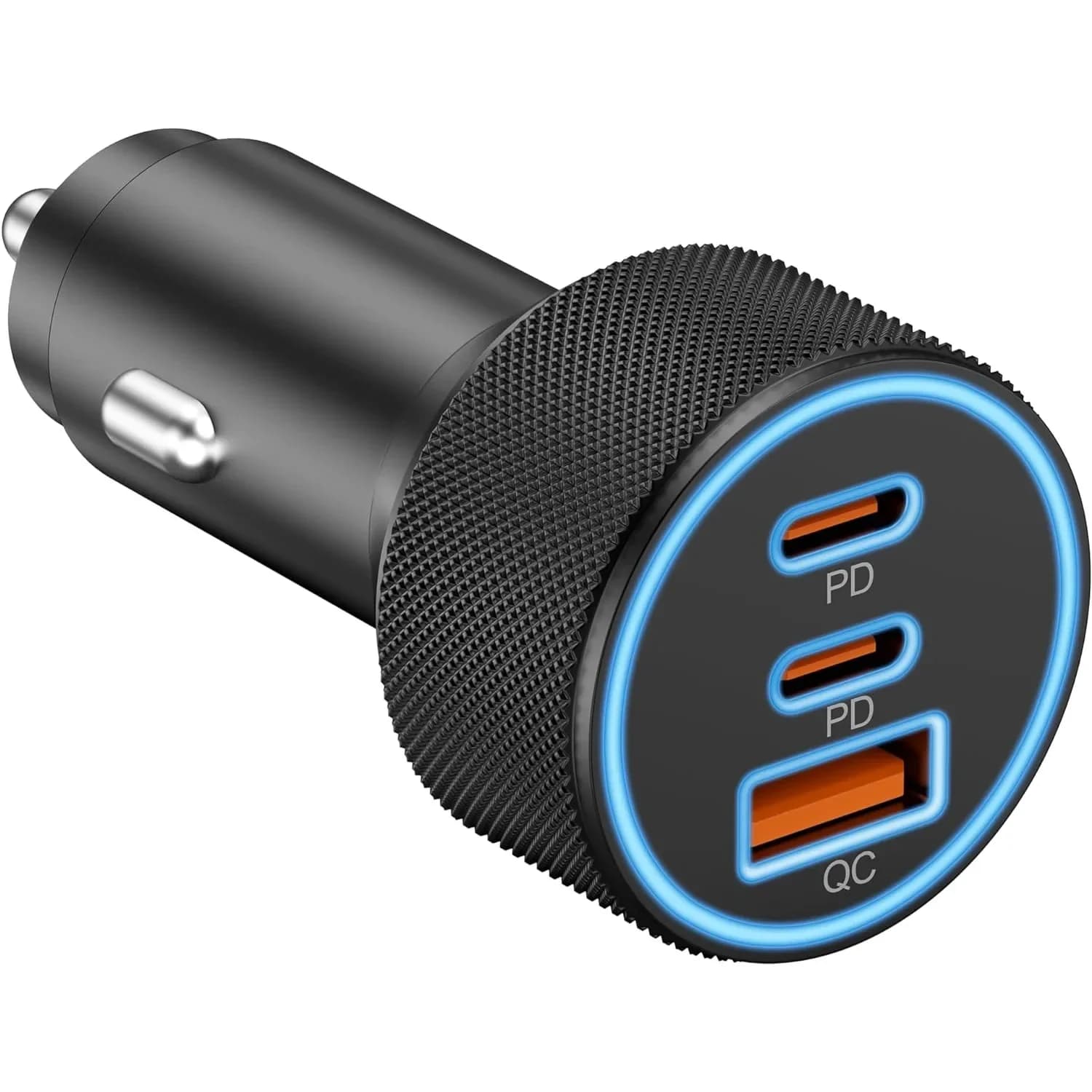 Caricabatteria da auto USB C in lega, adattatore di alimentazione per auto doppio USB-C e USB-A a 3 porte da 67 W Accendisigari a ricarica rapida PD/QC
