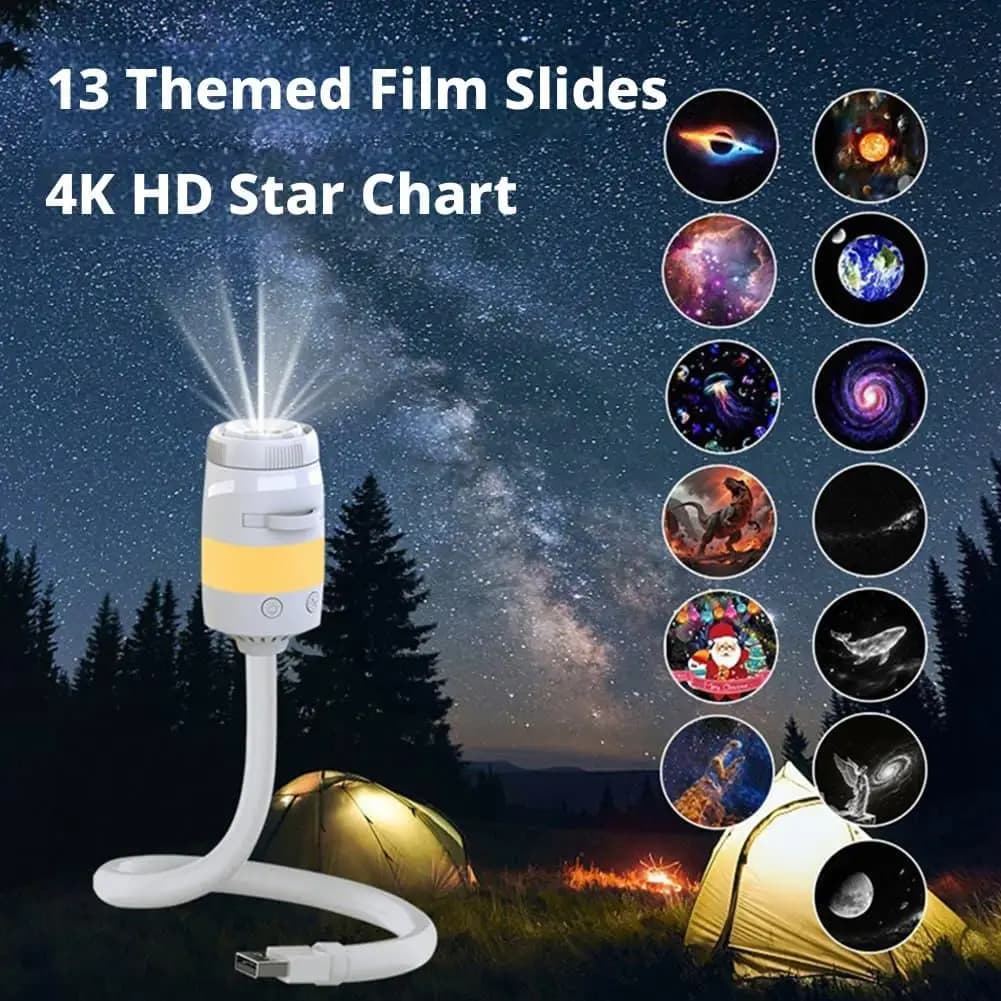 Mini USB Star Projector Light 360° Rotate Galaxy Night Lamp LED Aurora Nebula Starry Sky Ambient Light for Home Car Decor