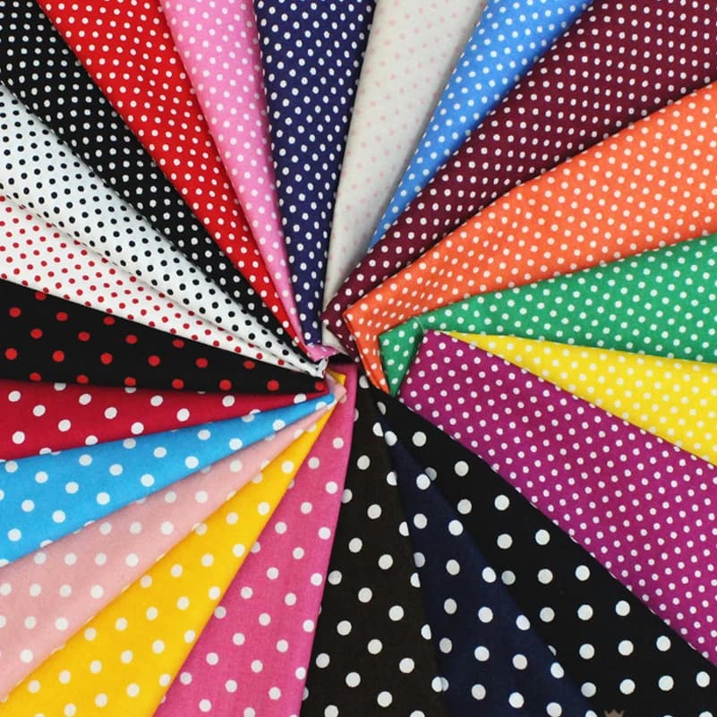 New listing Polka Dot Cotton Fabric Printed Poplin Handmade DIY 3.5mm 2mm Dots for Sewing Per Half Meter