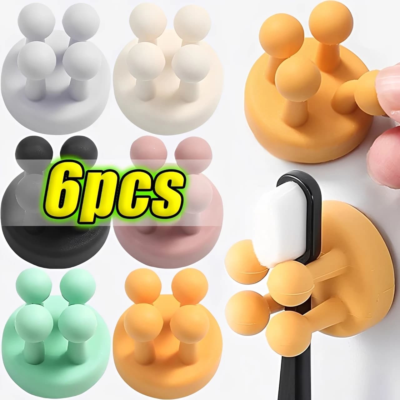 Porta spazzolino in silicone Ganci multifunzione autoadesivi impermeabili Porta spazzolino