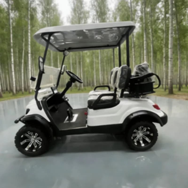 CE Approved Lithium Battery Electric Golf Cart Utility Vehicle 12-Inch Off-Road Tires With Folding Windshield Bluetooth Speakers