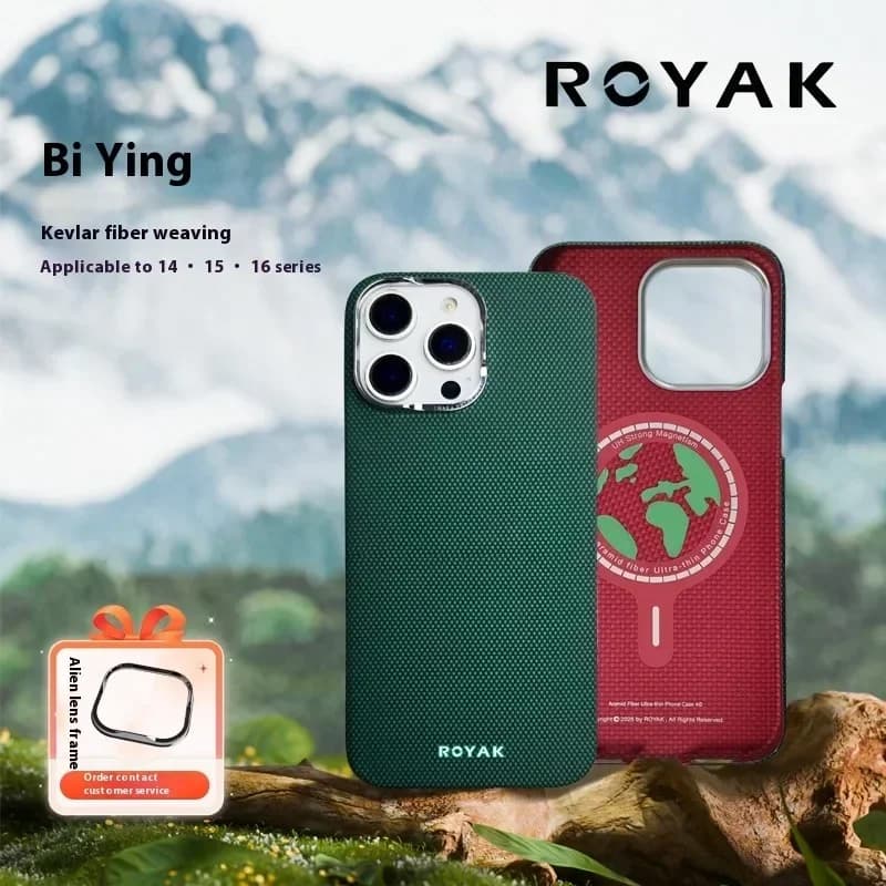 Custodia magnetica in fibra di carbonio al 100% per iPhone 15/16 | Kevlar, anti-impronta digitale, MagSafe | Sottile, antiurto, resistente ai graffi