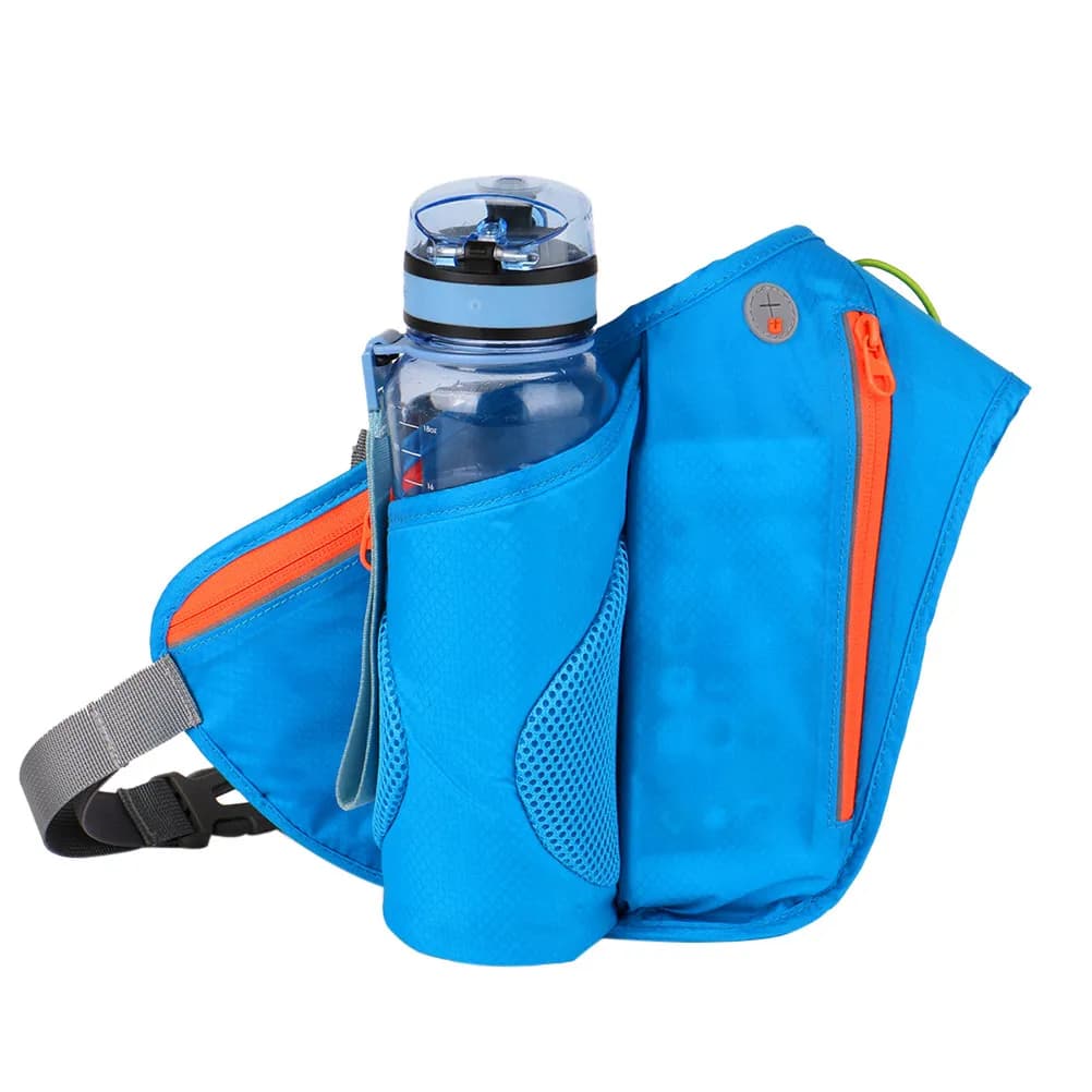 Marsupio da corsa impermeabile con porta telefono, tasca per bottiglia d'acqua da 5,5 pollici, 600 ml, per uomo e donna, luminoso