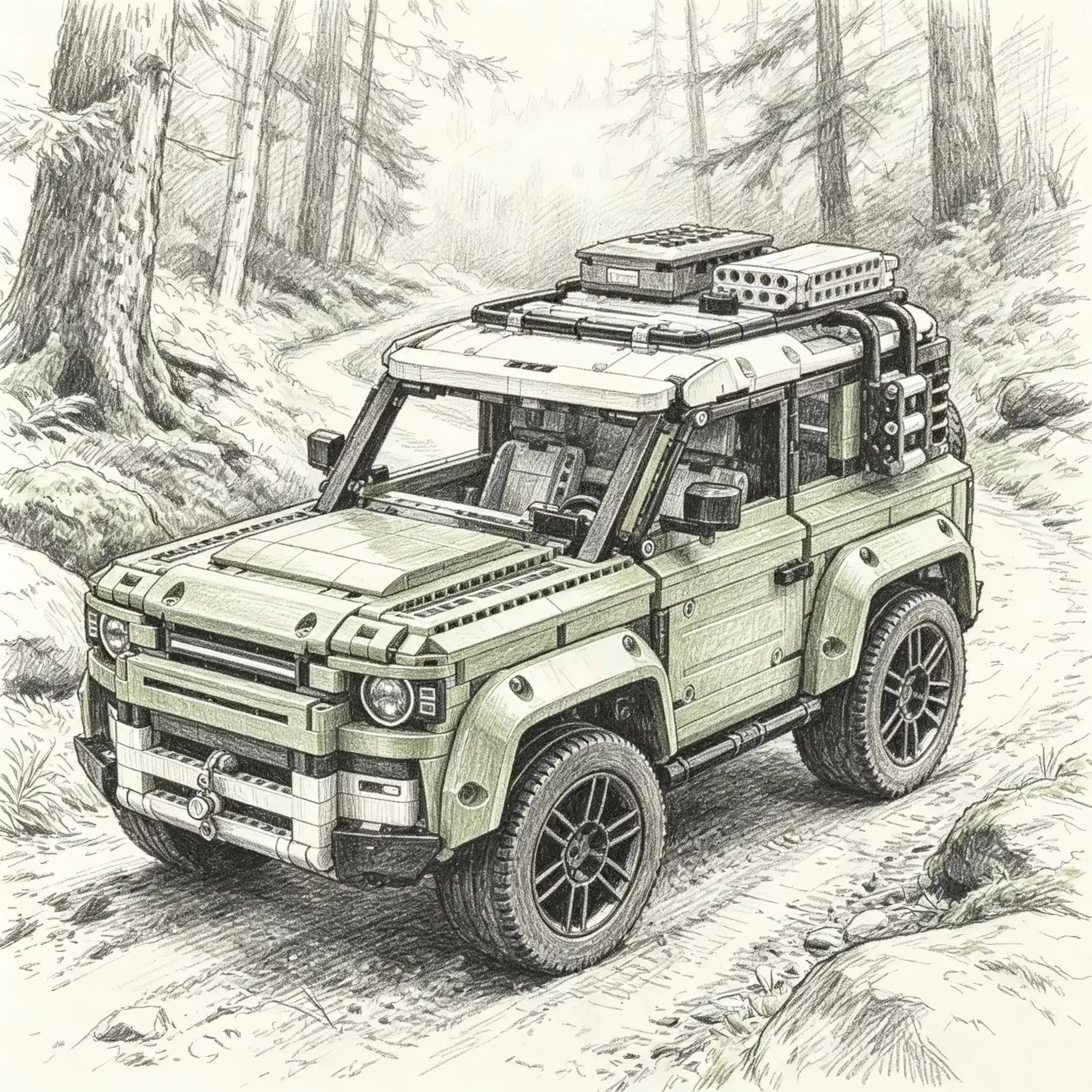 2573PCS 1:8 New Technical Defender Off Road Car Building Blocks Supercar Model MOC Assemble Bricks SUV Vehicle DIY Toys Gifts