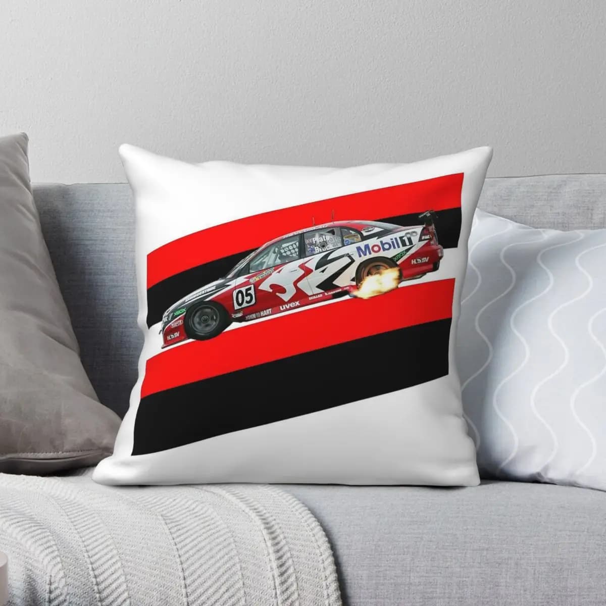 Peter Brock Racing Driver Federa quadrata Poliestere Lino Velluto Modello Zip Decor Fodera per cuscino per divano 18"