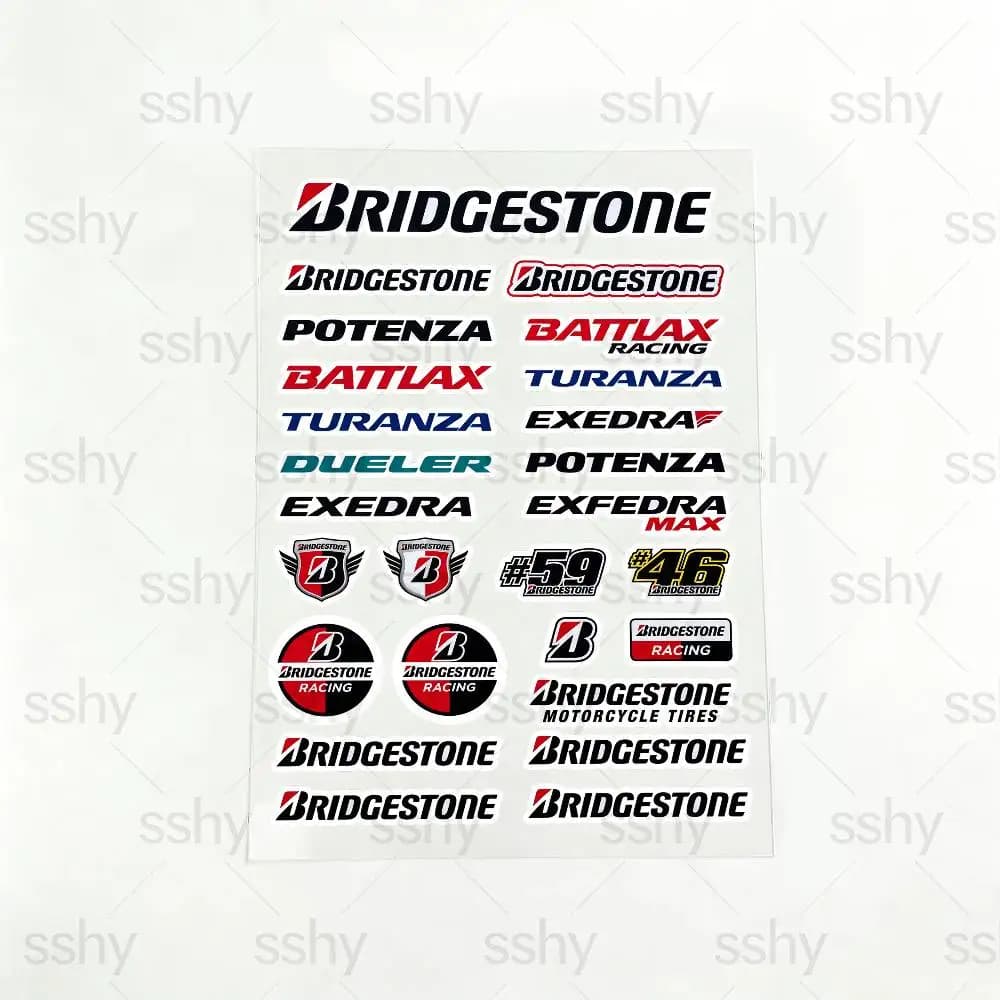 Adesivi Riflettenti per Moto BRIDGESTONE, Decalcomanie Impermeabili in Vinile per Casco, Serbatoio e Bicicletta