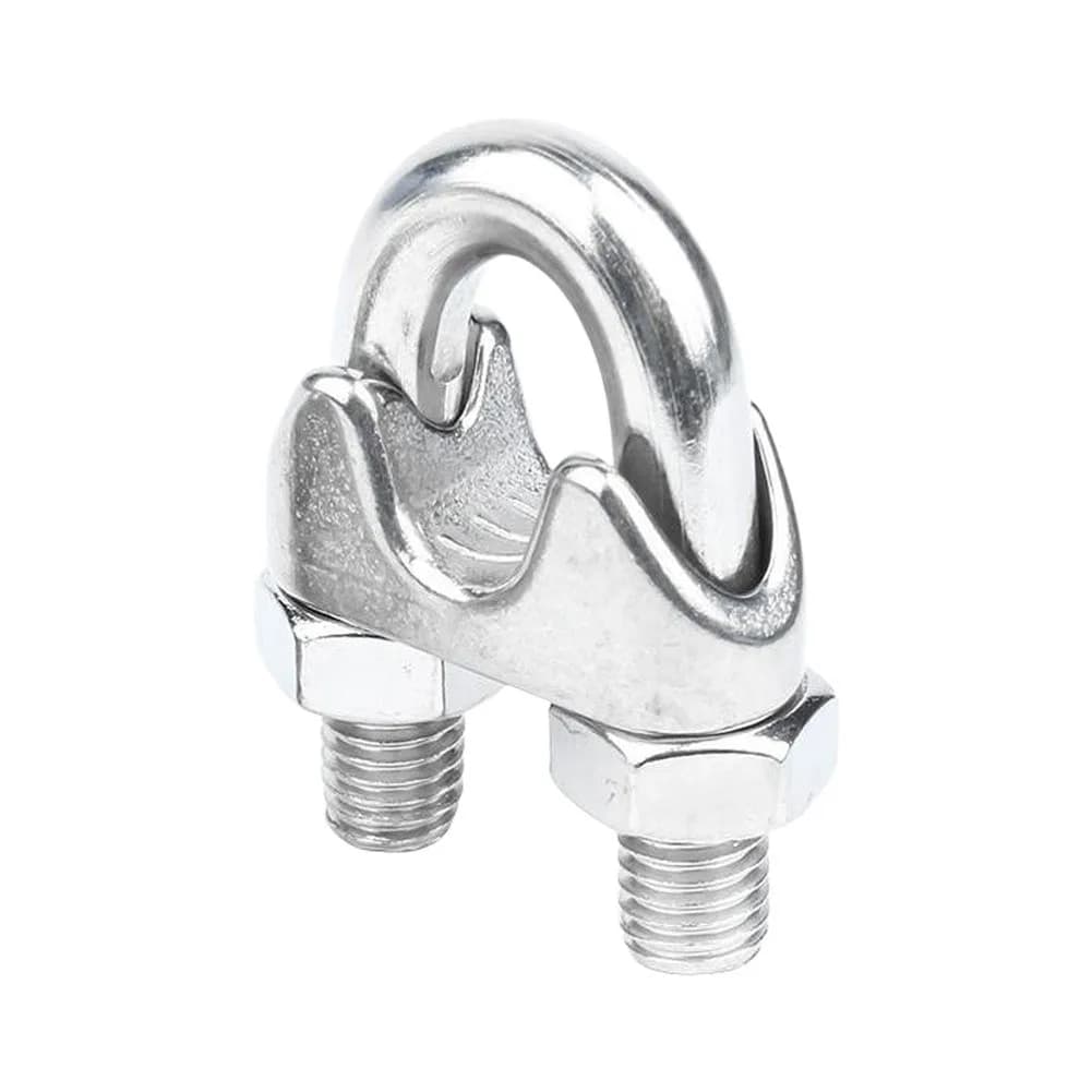 Stainless Steel Cable Clamps U Bolt Configuration for Steel Wire Rope Fastening in Harsh Outdoor Marine Environments