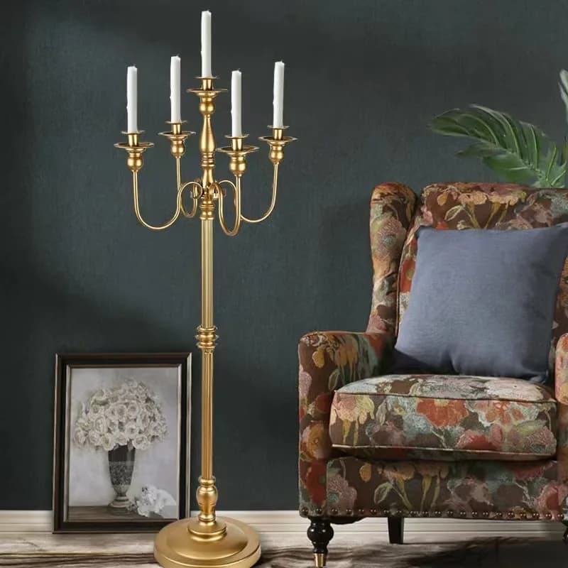 American Retro Large Candelabra Home Decors Tall Candlestick Stand Ornament Wedding Candle Rack