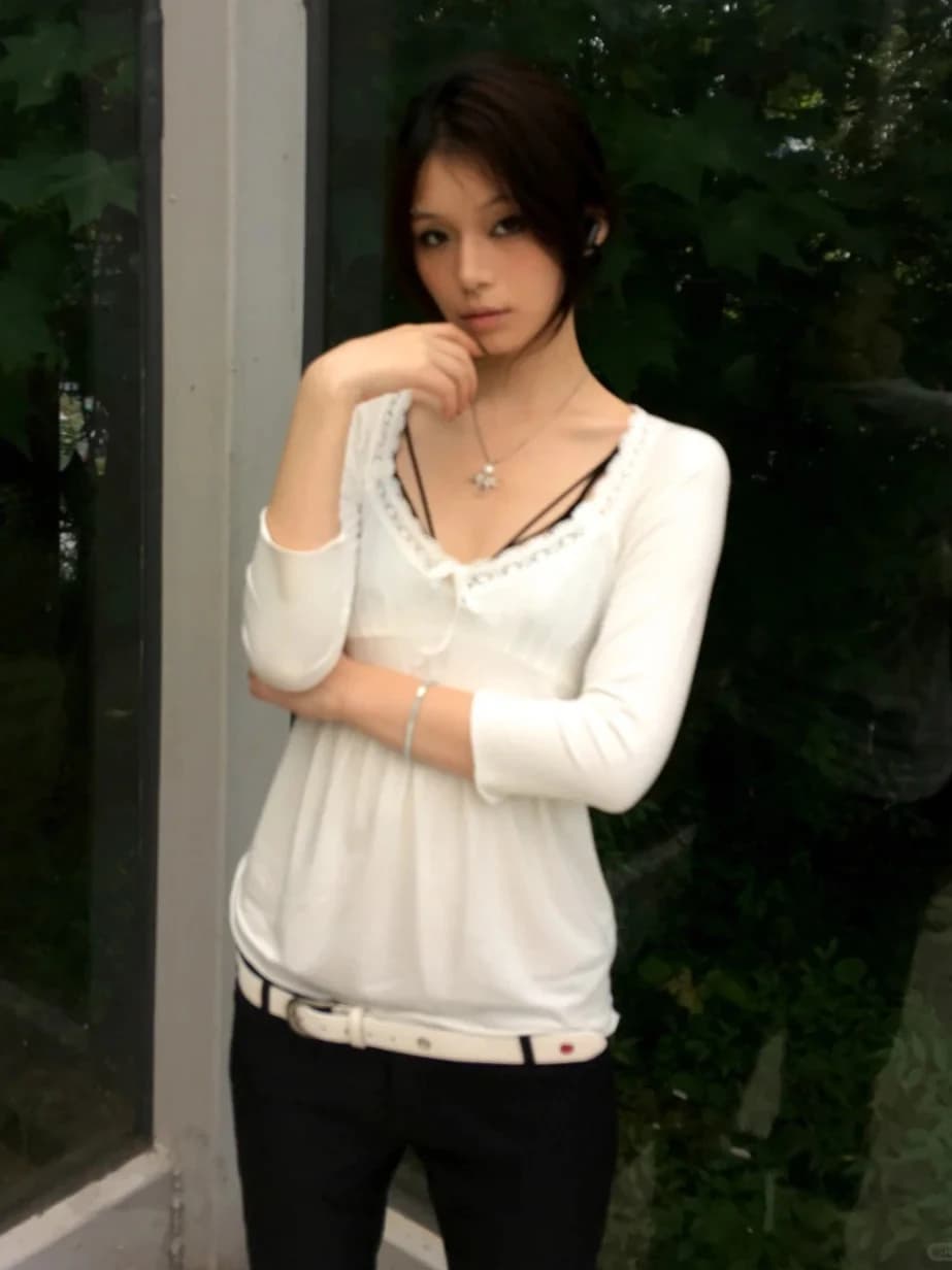 2026 Summer Women Top Lace Trim Square Neck Half Sleeve Blouse Japanese Sexy Style Women Casual Streetwear Tee Y2K Vintage
