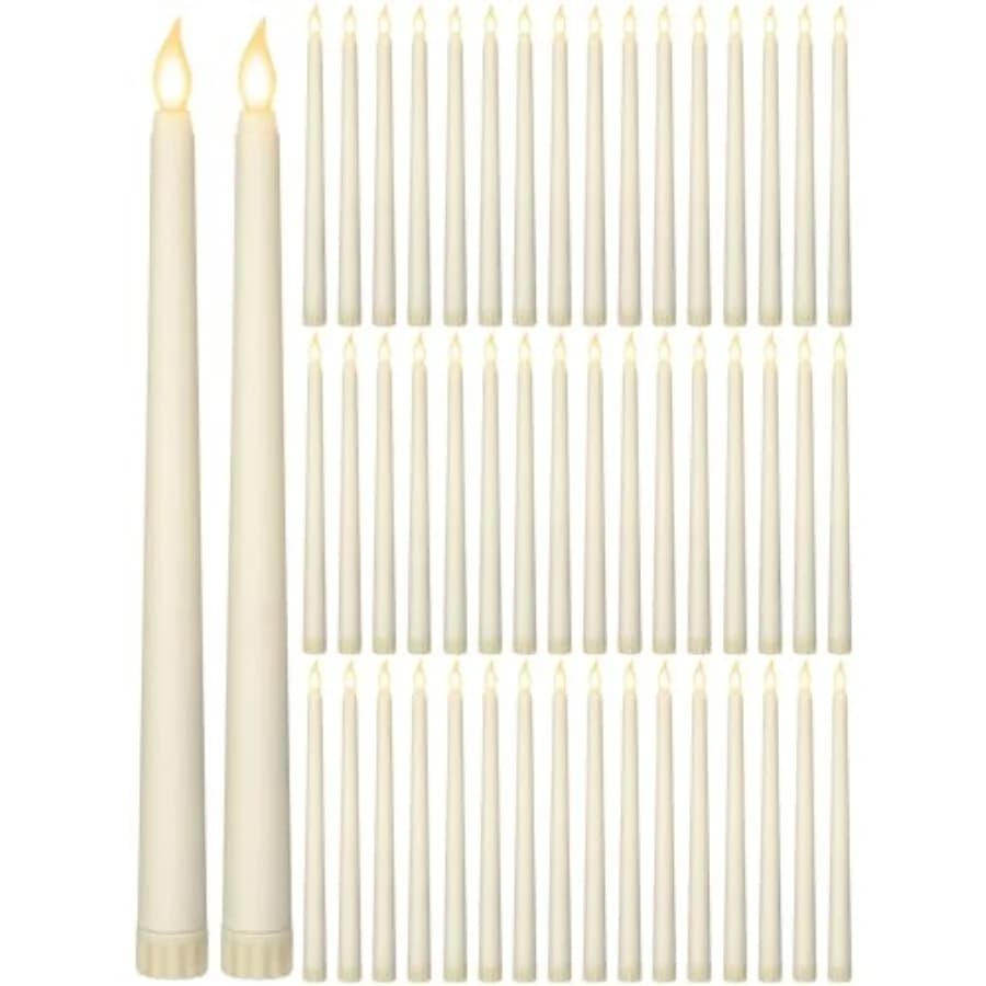 Pcs 11 Inch Flameless Taper Candles LED Candles Bulk Battery Operated Taper Candle Flickering LED Candlesticks for Valentines B