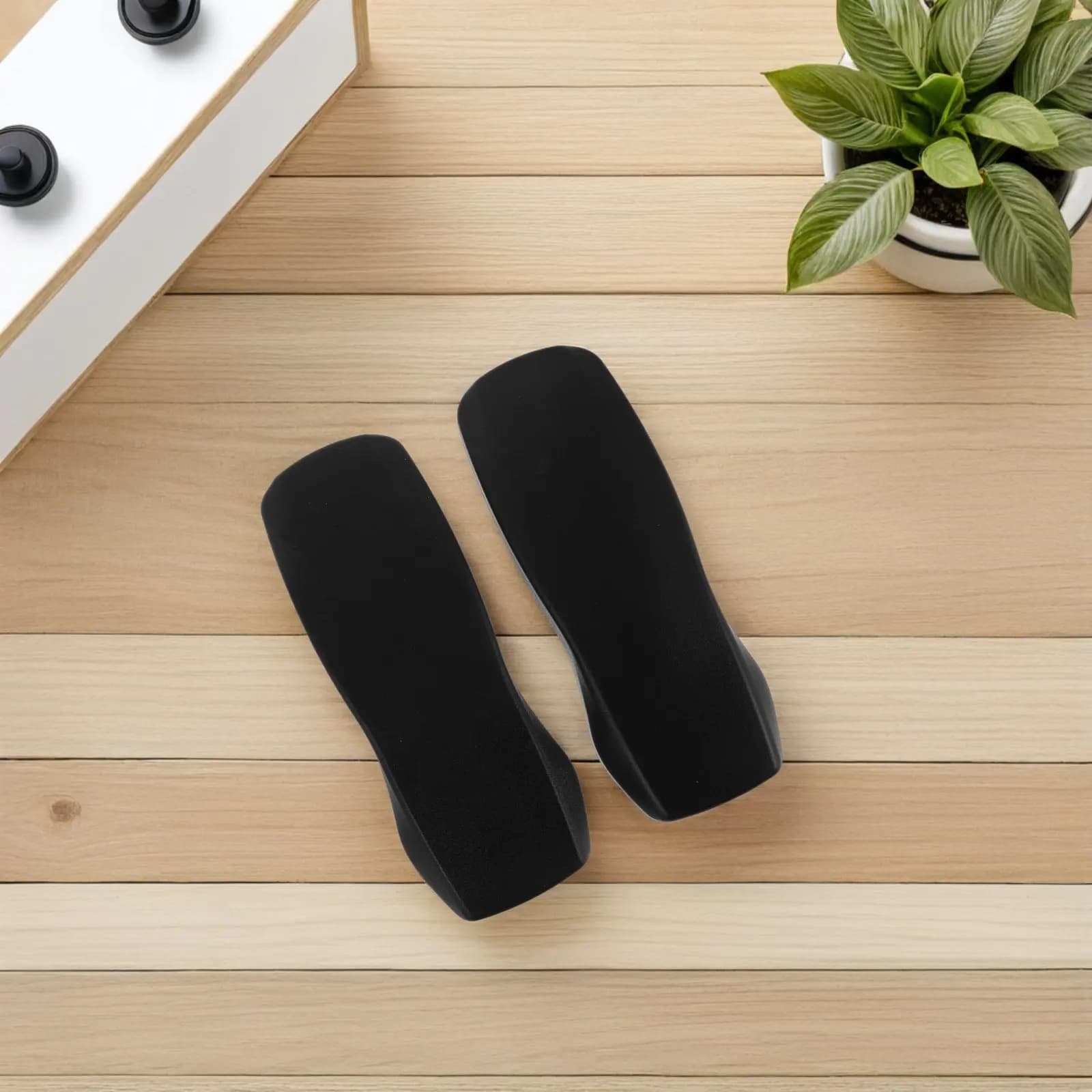 2 Pezzi Cuscinetti di Ricambio per Braccioli Sedia da Ufficio, Ergonomici in PU, Morbidi Poggiagomiti, Distanza Fori di Montaggio 4 Pollici (100mm) per Casa