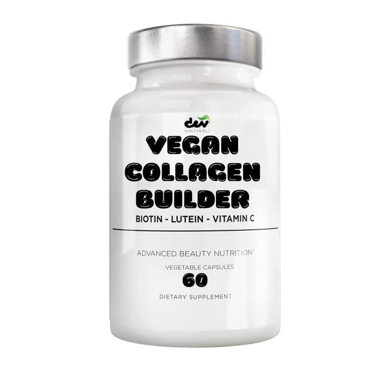 Integratore di Collagene Vegano Puro - Alimento Integrale Biologico, Luteina, Vitamina C, Lisina - Fortificante al Collagene - Mirtillo Rosso Biologico, Limone