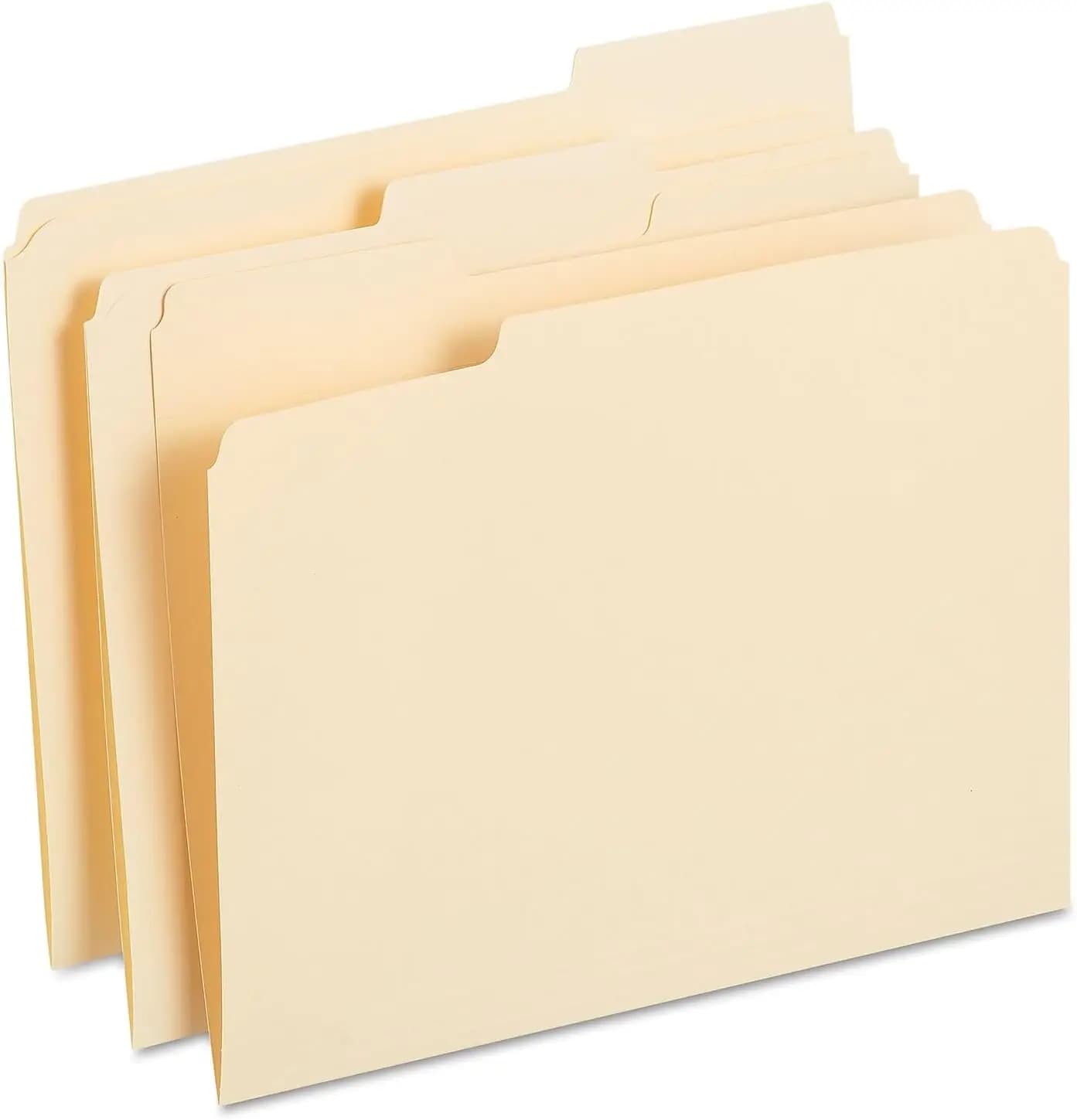 Cartelle Portadocumenti Rinforzate Resistenti, Formato Lettera, Linguette a 1/3 di Altezza, Posizioni Assortite, Carta Manila, 250/Scatola