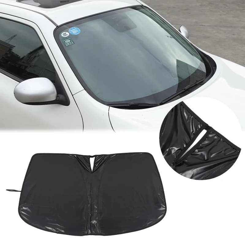 Tenda isolante termica per parasole per parabrezza anteriore per auto per Nissan Juke/Infiniti ESQ 2011-2019 (tipo di filo di memoria/nero)