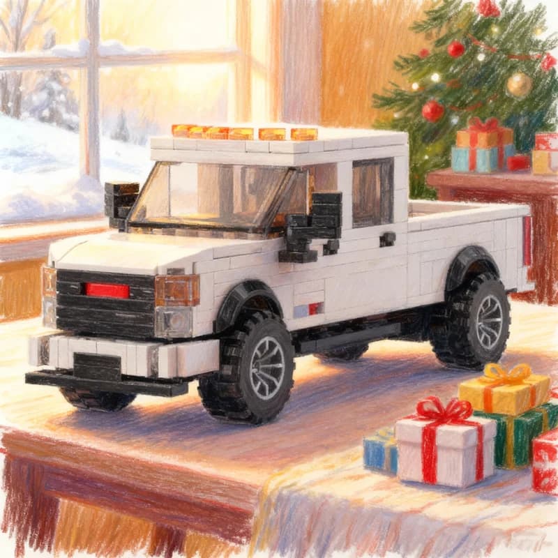 Set di Costruzioni MOC GMC Sierra City Champions, 347 Pezzi, Regalo di Natale, Gioco Educativo Creativo Fai-da-Te