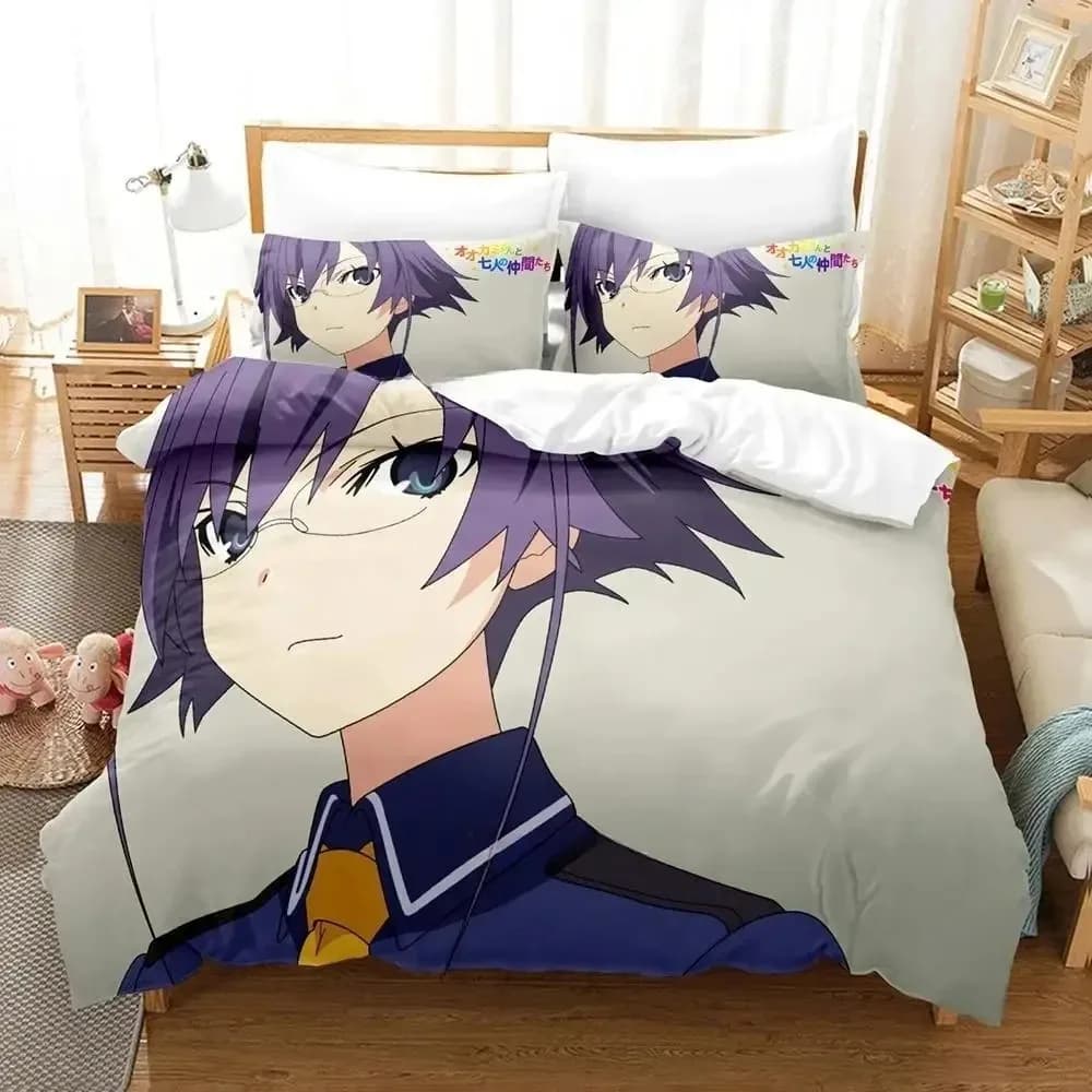 Okami-san e i suoi sette compagni Set biancheria da letto Camera da letto Morbido copriletti moderni Comodo copripiumino Copripiumino Federa