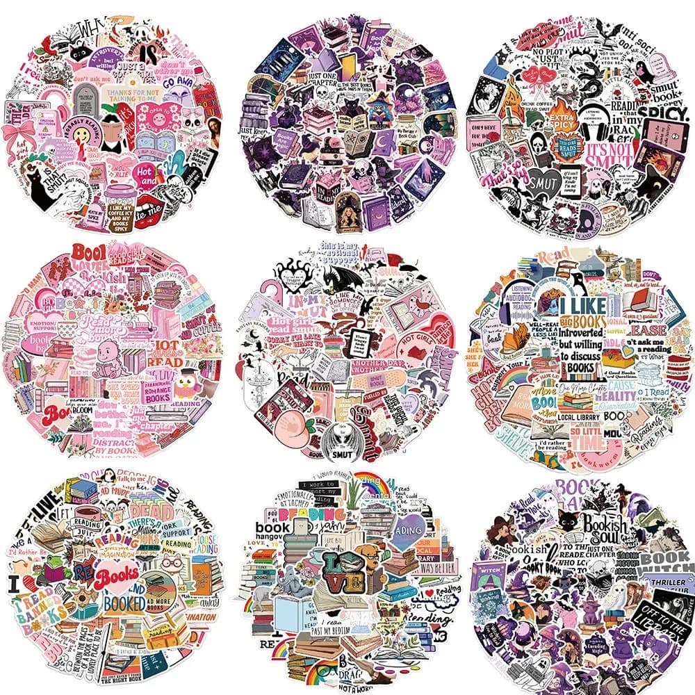 Libri di lettura di cartoni animati multipli da 50 pezzi Adesivi graffiti Smut Adesivi graffiti per decalcomanie per astucci per conti a mano per biciclette