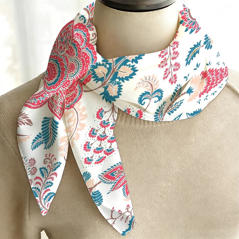 Bandana con motivo Paisley, morbida e alla moda, sciarpa multiuso per il collo, ideale per outfit quotidiani, professionali e casual.