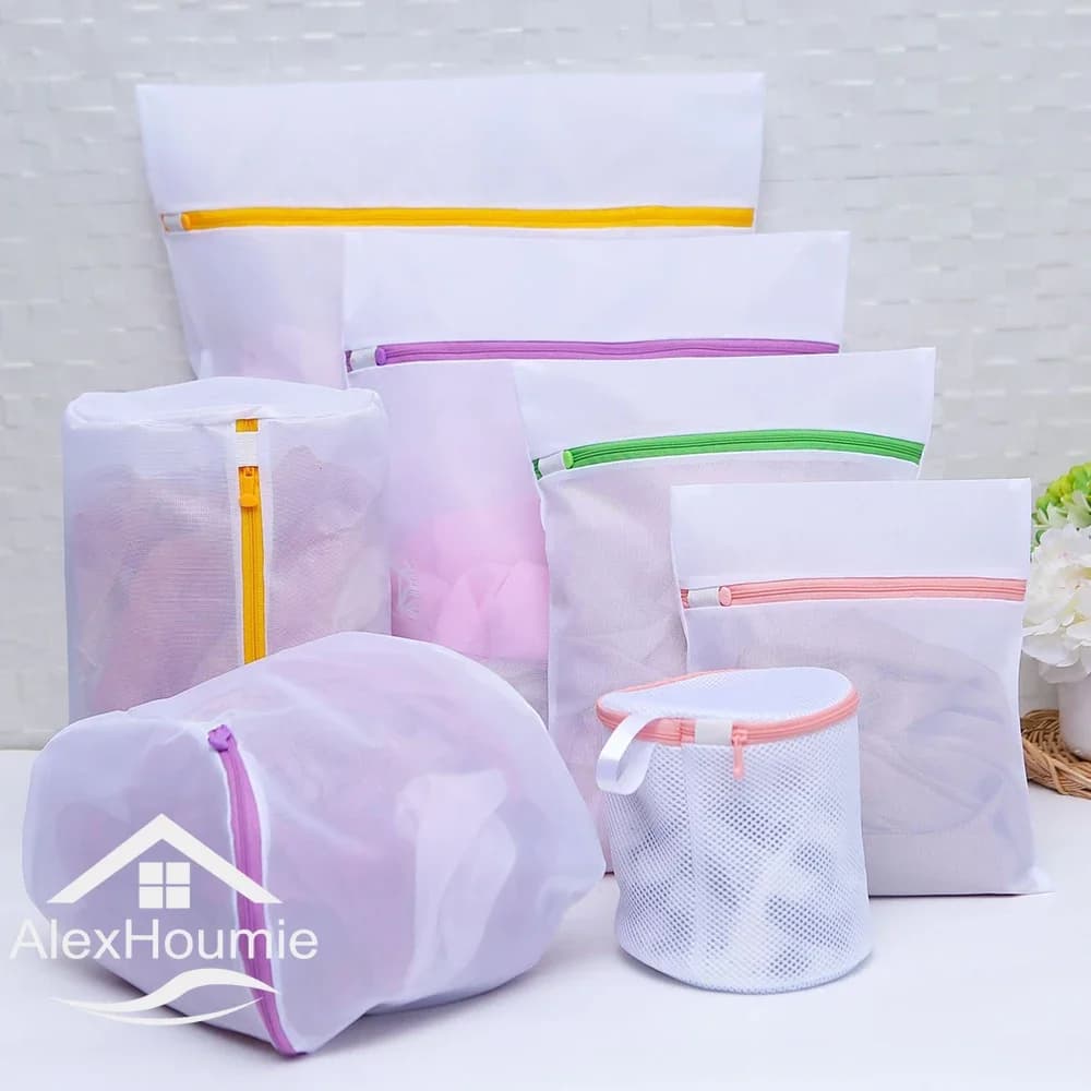 3-7PCS Set Zipper Underwear Bag Networked Polyester Network Anti-deformation Underwear Bra Clothes Network Bags for Home Washers