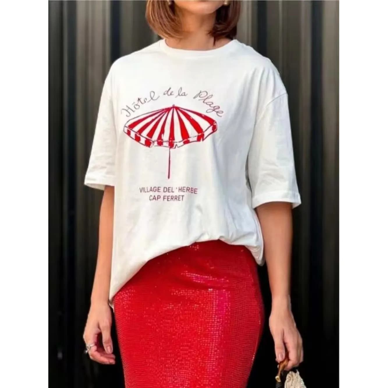 Women's Relaxed Fit Drop Shoulder T-Shirt - Short Sleeve Crew Neck Blouse Suitable For Spring & Summer, Casual Casual Attire & Layering, Machine Washa