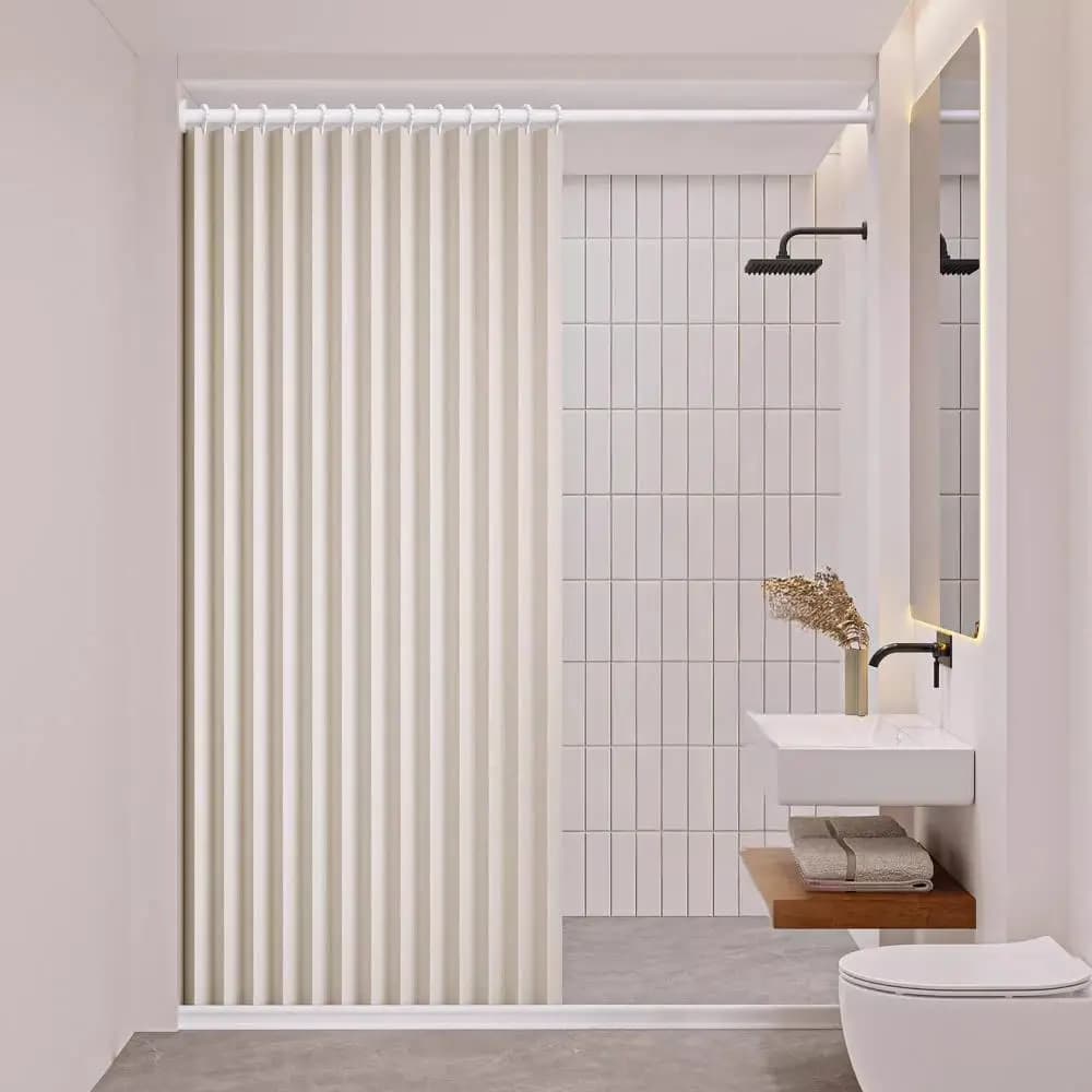 Tenda Doccia Magnetica Pieghevole Impermeabile, Divisorio per Doccia per Privacy, per Casa, Appartamento, Bagno degli Ospiti, Decorazione