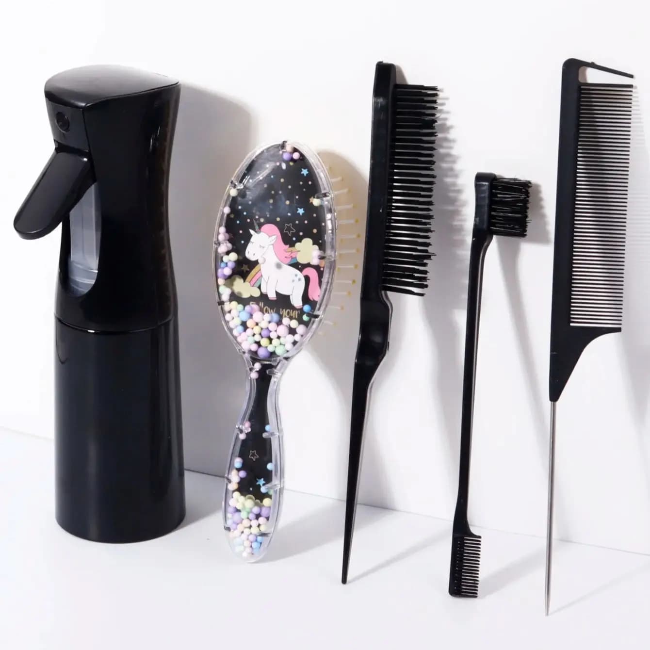 Set di pettini per strumenti per lo styling dei capelli con pettine ovale per cartoni animati da 5 pezzi/set, speciali per parrucche di capelli veri