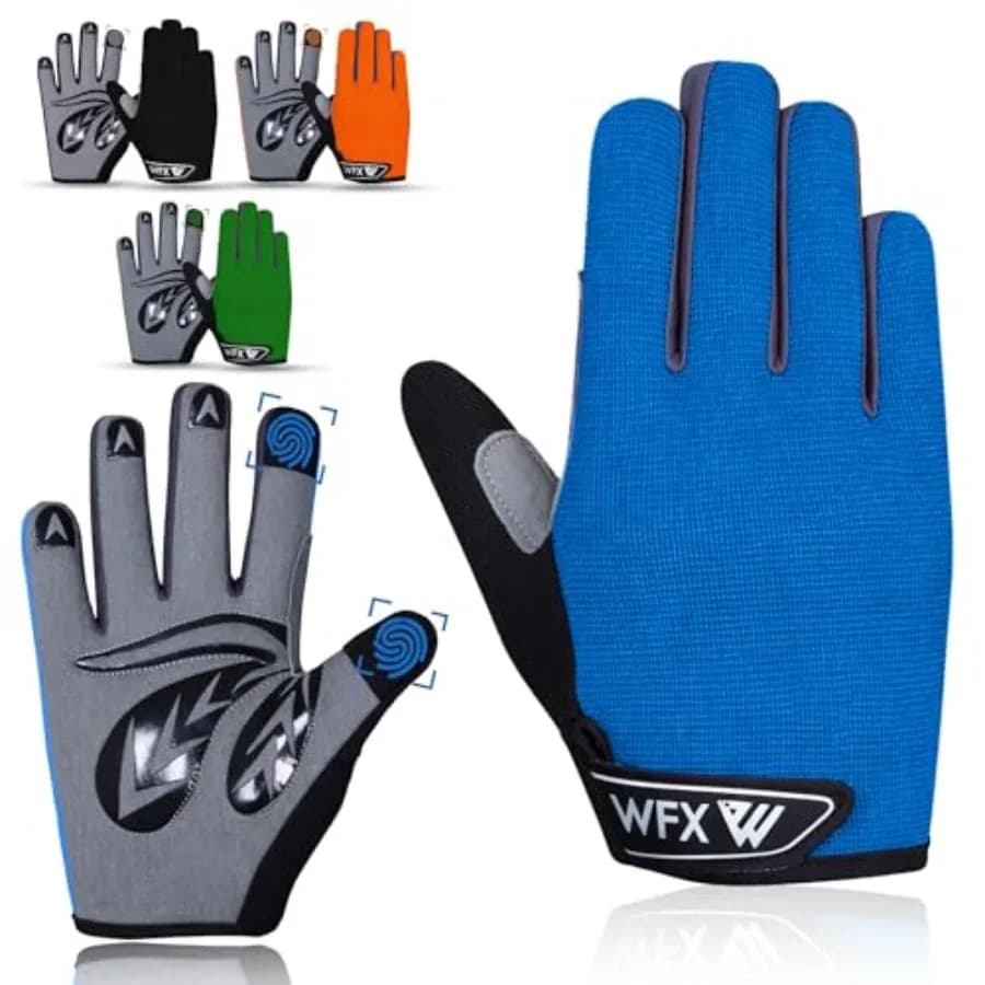 Cycling Gloves Toddler Mountain Bike Handlebar Grips Gel Padding Full Finger Baseball Glove Workout Football Gloves Youth Boys