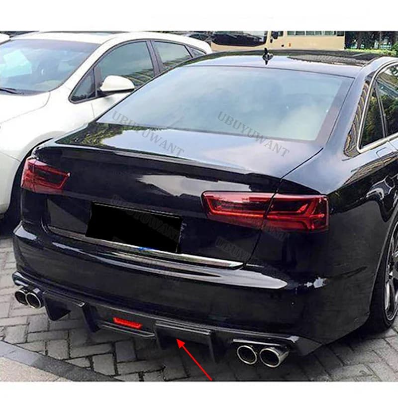 For Audi A6 C7 C7.5 Sedan Standard (Not For S-Line) 4Pintu 12-18 rear lip modified black rear spoiler diffuser splitter car kit