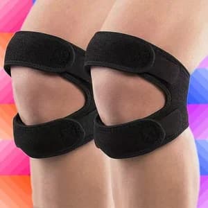 1 Pezzo Ginocchiera Elastica Pressurizzata con Supporto e Imbottitura, Protezione per Ginocchio con Foro, per Sicurezza nel Basket, Tennis, Ciclismo