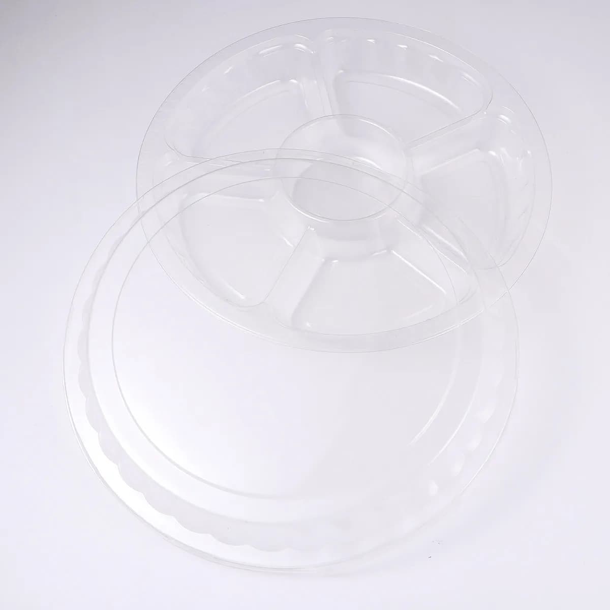 Set di 5 Contenitori per Frutta e Insalata, Scatole da Asporto in Plastica con 6 Scomparti, Portatili e a Prova di Perdite, per Frutta Fresca, Verdura e Alimenti Secchi