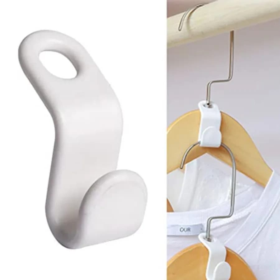 100 Ganci Appendiabiti Salvaspazio per Clip in Plastica, Ganci per Armadio, Risparmio di Spazio