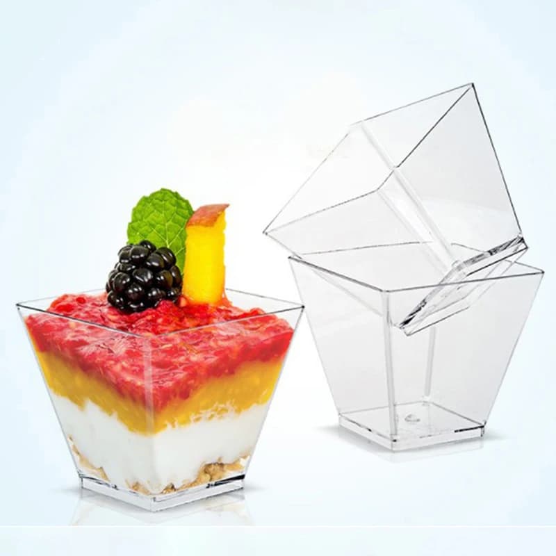 25 pezzi 60ML tazza da Dessert usa e getta tazza da gelato da Dessert in plastica fornita per feste