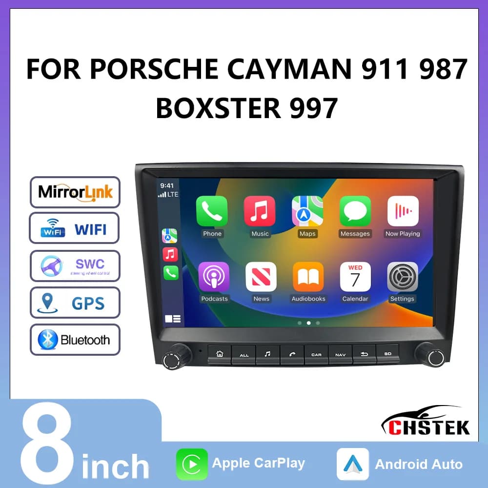 CHSTEK Android Auto Wireless Carplay Car Radio For Porsche Cayman 911 987 Boxster 997 Multimedia Bluetooth WiFi Navigation 4G