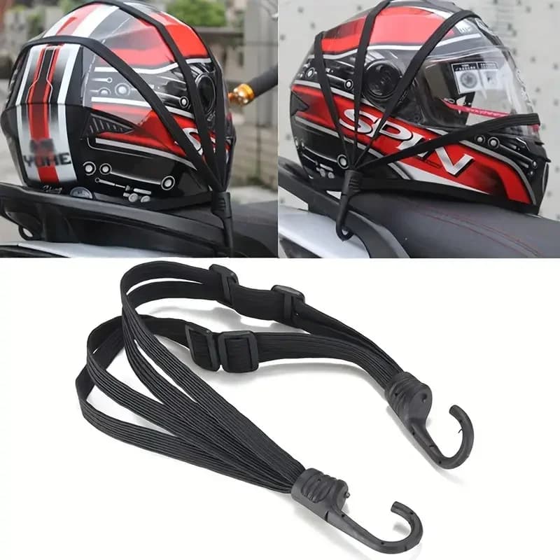 1 piece elastic motorcycle suitcase with safety hook, mesh transport for versatile helmet, durable and elegant for everyday travel